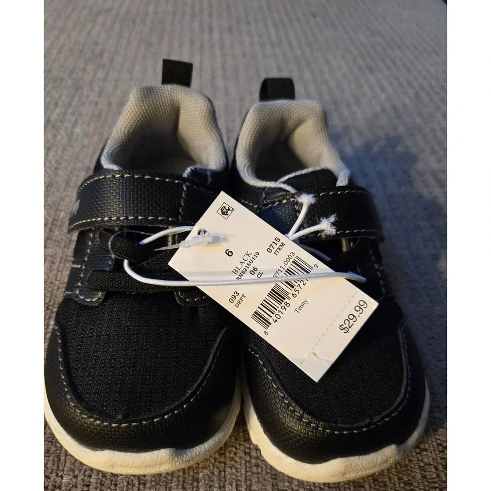 See Kai Run Tenny Black White Toddler Sneakers Size 6 Hook Loop S711-0003